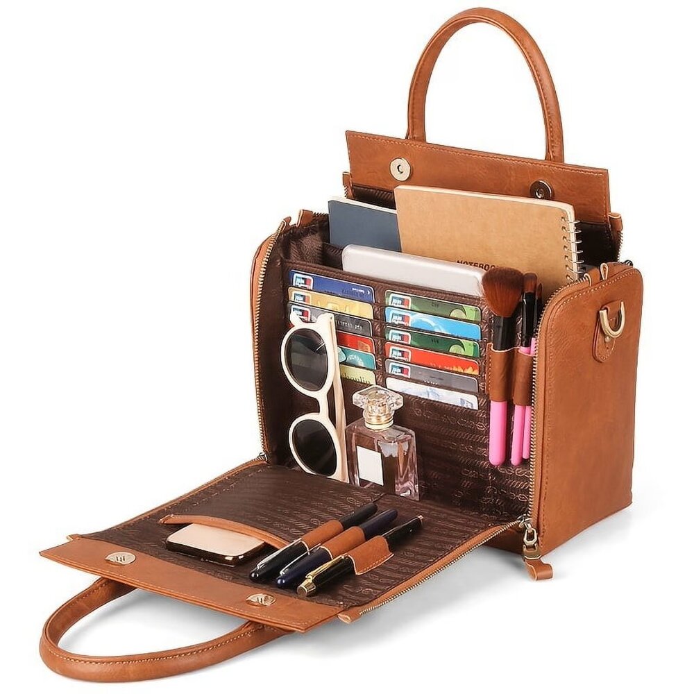 Vintage Style Crossbody Handbag Multi-Card Organizer Wallet Purse